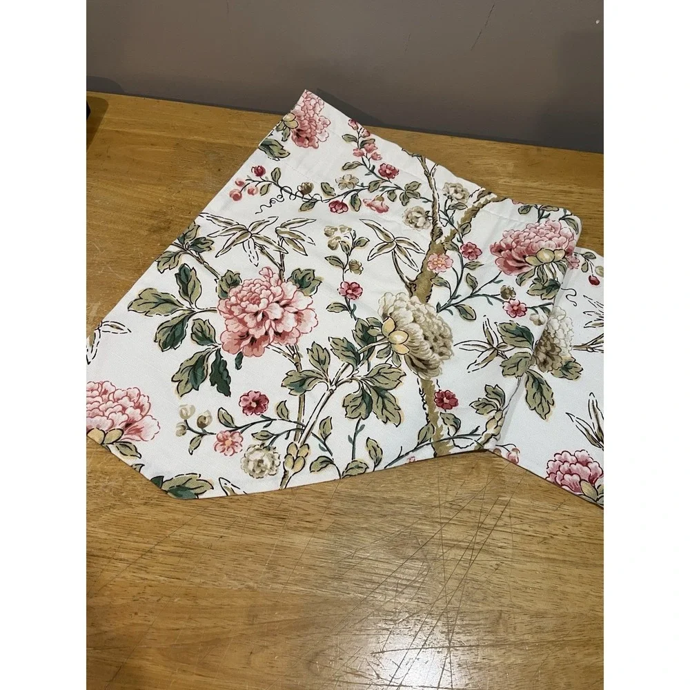 P Kaufmann Botanical Pink Floral Custom Valance Rod Pocket 104x20